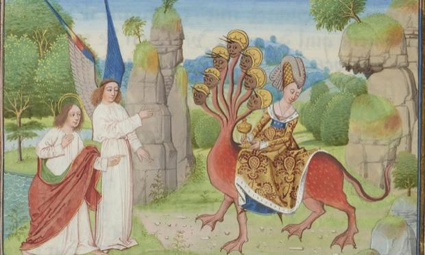 'The Whore of Babylon Dresses the Part,' at the Morgan Library — part of the museum's examination of medieval fashion in illuminated manuscripts of the period. Divine!