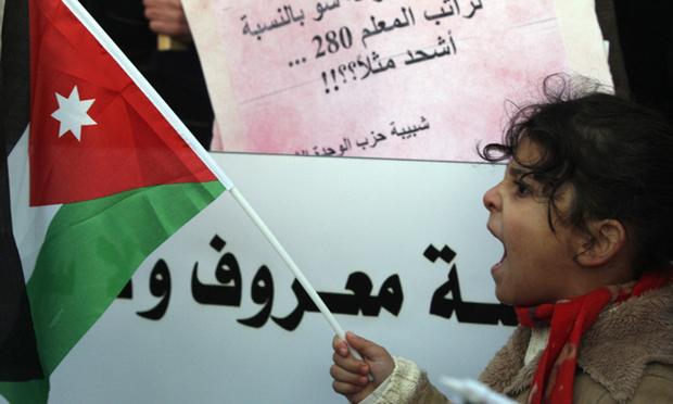 Anti Government protesters Take to the Streets of Jordan