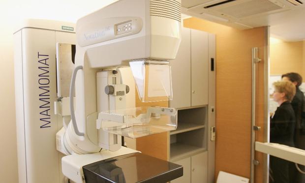 A digital mammomat inside a mobile mammogram service.