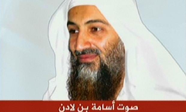 Osama bin Laden's image accompanying an audio broadcast on Al-Jazeera television on November 29, 2007 Osama bin Laden's still image on Al-Jazeera, November 2007