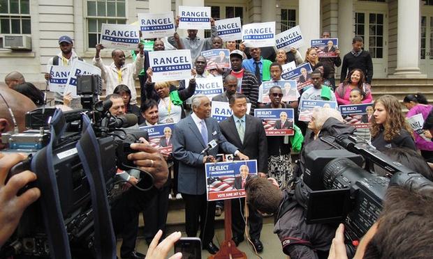 Congressman Charles Rangel, left, with New York City Comptroller John Liu