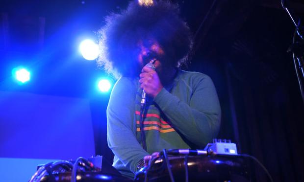 Super secret guest Reggie Watts performs at the Bell House during the second Kings County show. He was joined onstage by ?uestlove.