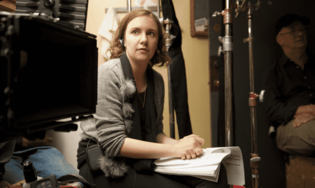 Lena Dunham on the set of Girls Lena Dunham on the set of Girls