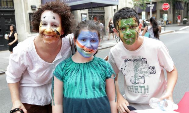 Animals in a pastoral silhouette, a rainbow and a double-helix: not your typical face-painting fare at the World Science Festival's street fair. Animals in a pastoral silhouette, a rainbow and a double-helix: not your typical face-painting fare at the World Science Festival's street fair.