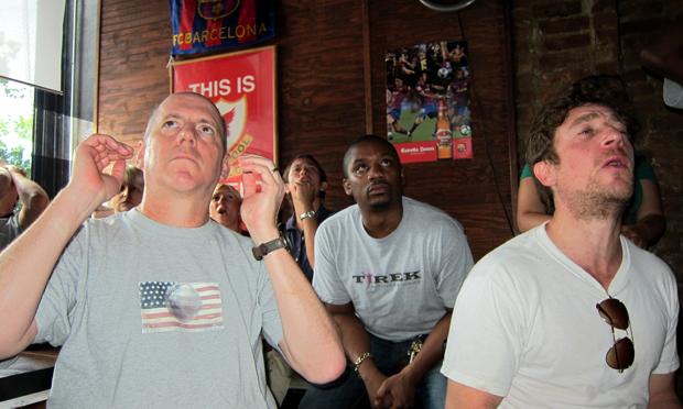 Randy Beu (L) and Michael Katz (R) watching the Women's World Cup semifinals in Brooklyn Randy Beu (L) and Michael Katz (R) watching the Women's World Cup semifinals in Brooklyn