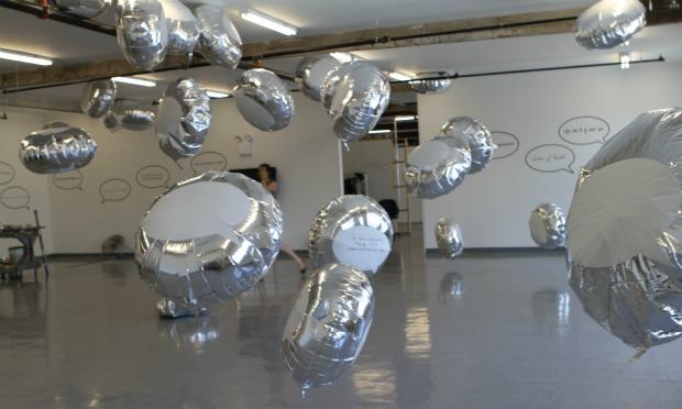 Balloons inspired by Andy Warhol's 1966 'Silver Clouds' installation await visitors, who will complete the phrase 'the truth is' in this project by the Cause Collective. Balloons inspired by Andy Warhol's 1966 'Silver Clouds' installation await visitors, who will complete the phrase 'the truth is' in this project by the Cause Collective.