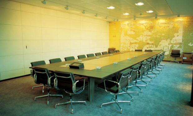 A show about corporations - and the ways we see them - will open this week at Winkleman Gallery. Seen here: Jacqueline Hassink's 1994 photograph of Nestlé's board of directors meeting room. A show about corporations - and the ways we see them - will open this week at Winkleman Gallery. Seen here: Jacqueline Hassink's 1994 photograph of Nestlé's board of directors meeting room.