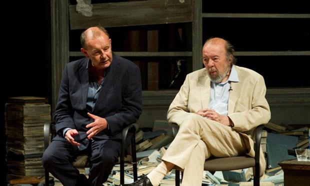 Royal Shakespeare Company founder Sir Peter Hall (r) and Artist Director Michael Boyd (l) at the Park Avenue Armory