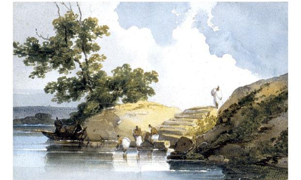 'Figures at a ghat' by George Chinnery. 'Figures at a ghat' by George Chinnery.