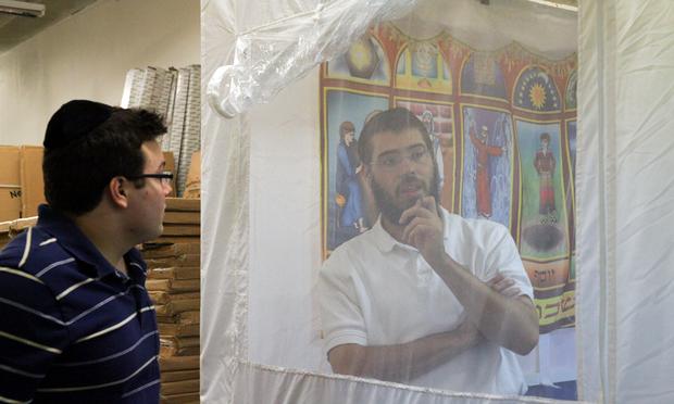 Yanky Friedman in the 'Royal Sukkah' at Sukkah Depot.