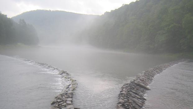 The Delaware River near Hancock, N.Y. The Delaware River near Hancock, N.Y.