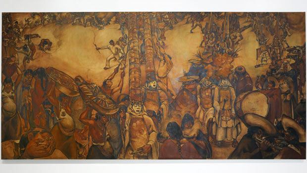 A panoramic view of Camilo Egas' newly restored mural, 'Harvest Festival, Ecuador.' A panoramic view of Camilo Egas' newly restored mural, 'Harvest Festival, Ecuador.'