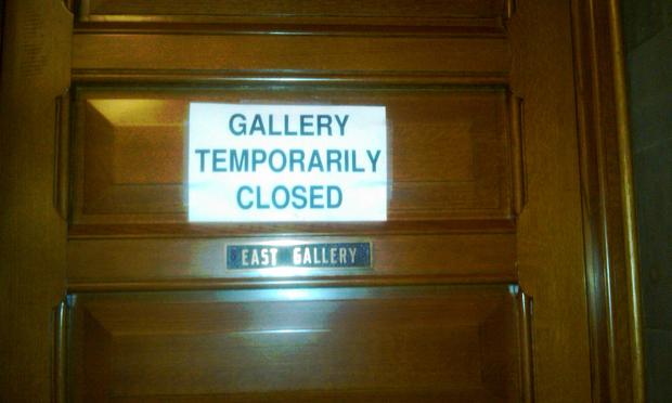 Senate galleries in the Capitol building were closed on Wednesday to prevent 'unruly disruptions' from protesters.