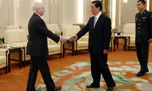 US Secretary of Defense Robert Gates meets with President Hu Jintao of China