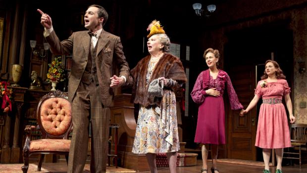 Jim Parsons (left to right), Angela Paton, Jessica Hecht and Tracee Chimo in the Roundabout Theatre Company's Harvey. Jim Parsons (left to right), Angela Paton, Jessica Hecht and Tracee Chimo in the Roundabout Theatre Company's 'Harvey.'