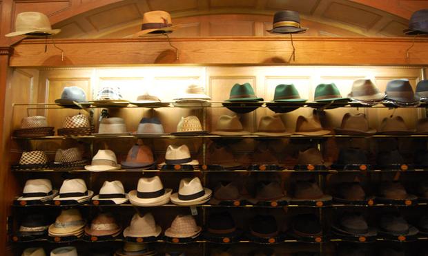 Hats line the walls of J.J. Hat Center