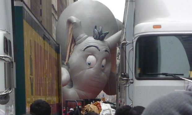 Horton, was just one one of the balloons that parade organizers delfated near 40th Street and 7the Avenue.