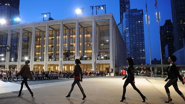 Models walk the runway during Fashion's Night Out: The Show at Lincoln Center on September 7, 2010 in New York City.