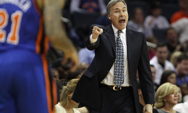 Head coach Mike D'Antoni of the New York Knicks yells to his team against the Charlotte Bobcats during their game at Time Warner Cable Arena on November 24, 2010 in Charlotte, North Carolina Head coach Mike D'Antoni of the New York Knicks yells to his team against the Charlotte Bobcats during their game at Time Warner Cable Arena on November 24, 2010 in Charlotte, North Carolina