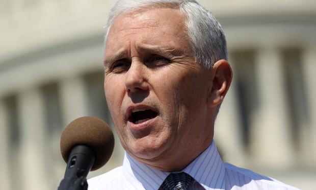 U.S. Rep. Mike Pence (R-IN) speaks during a rally on Capitol Hill on April 6, 2011.
