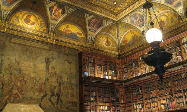 The library's East Room is now equipped with state-of-the-art lighting, including an original pendant chandelier preserved and re-hung after 70 years.