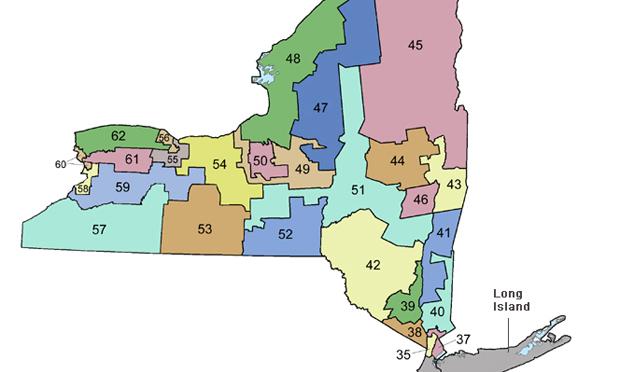 New York State Senate district map New York State Senate district map