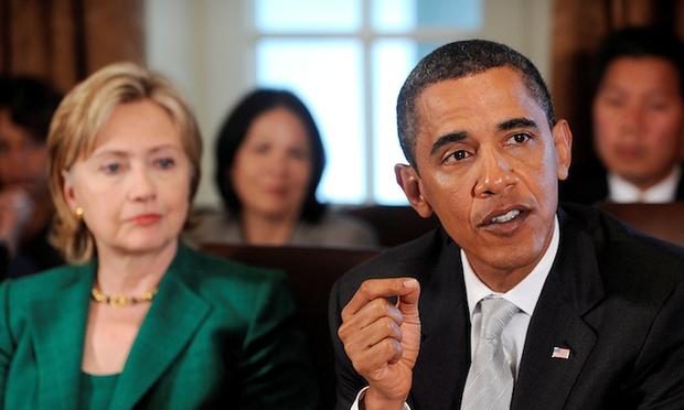 President Obama with Secretary of State Hillary Clinton. President Obama with Secretary of State Hillary Clinton.