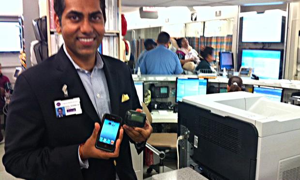 Dr. Rahul Sharma is the medical director and associate chief of service of the Emergency Department at NYU Langone Medical Center. His department recently received a dozen iPhones. pager, iphone