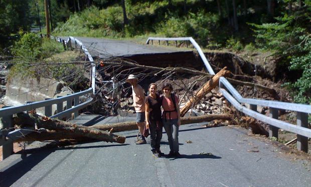 A flood damaged bridge on Burnham Hollow Road in the Catskills.