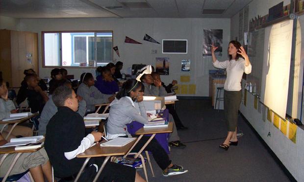 A ninth grade English teacher at Sacramento High School goes over techniques for answering standardized test questions in this photo from last May. A ninth grade English teacher at Sacramento High School goes over techniques for answering standardized test questions in this photo from last May.