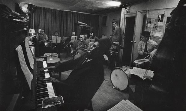 Thelonious Monk and his Town Hall band in rehearsal, February 1959. Thelonious Monk and his Town Hall band in rehearsal, February 1959.