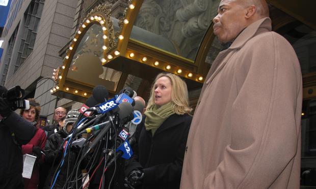 Paige Price, VP of the Actors Equity Association, addresses safety issues for 'Superman'. Senator Eric Adams of Brooklyn (R) has called for the creation of a task force to review safety regulations.