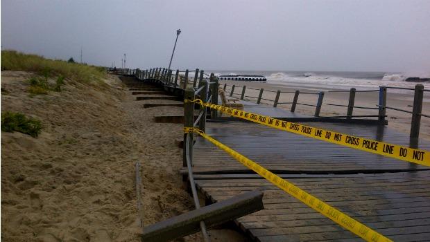 Irene caused damage to the Spring Lake boardwalk on the Jersey Shore. Irene caused damage to the Spring Lake boardwalk on the Jersey Shore.