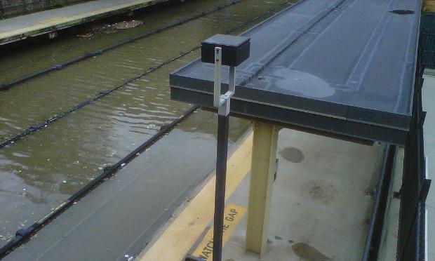 Tracks at Metro-North's Tuckahoe station were flooded to the third rail at 3 p.m. on Sunday, August 28. Tracks at Metro-North's Tuckahoe station were flooded to the third rail at 3 p.m. on Sunday, August 28.