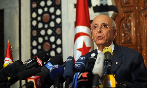 Tunisian Prime Minister Mohamed Ghannouchi announces the new government during a press conference at the Tunisian president's office on January 17, 2011 in Tunis. Tunisian Prime Minister Mohamed Ghannouchi announces the new government during a press conference at the Tunisian president's office on January 17, 2011 in Tunis.