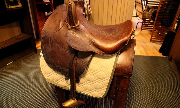 A vintage saddle.