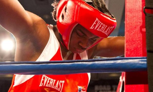 16-year old Claressa Shields prays before boxing at the Olympic Team Trials