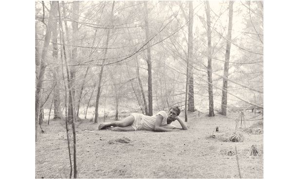 Peter Hujar made 'Paul Thek in the Woods' in 1957. The Gelatin-silver print measures 12 7/8' by 10 1/8'. Peter Hujar made 'Paul Thek in the Woods' in 1957. The Gelatin-silver print measures 12 7/8' by 10 1/8'.
