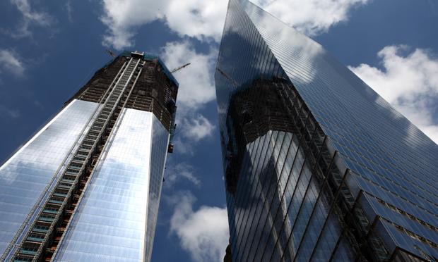 1 World Trade Center and 7 World Trade Center on August 4, 2011. 1 World Trade Center and 7 World Trade Center on August 4, 2011.