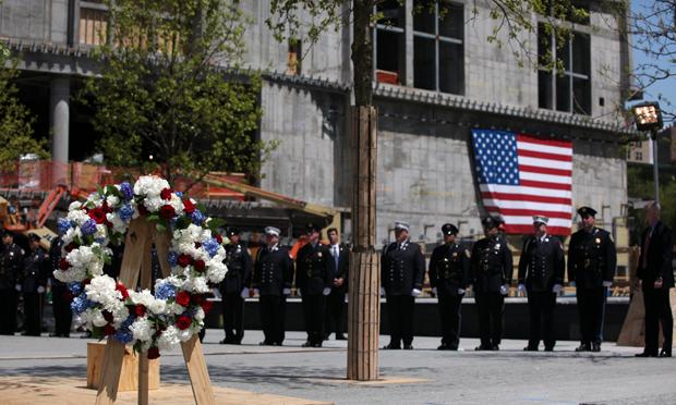 President Barack Obama lays a wreath at the World Trade Center site on May 5, 2011.