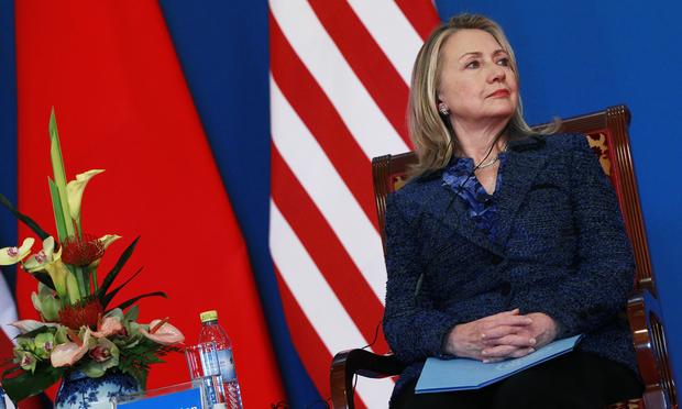 US Secretary of State Hillary Clinton sits during the opening ceremony of the US-China Strategic and Economic Dialogue at the Diaoyutai Guesthouse in Beijing on May 3, 2012.