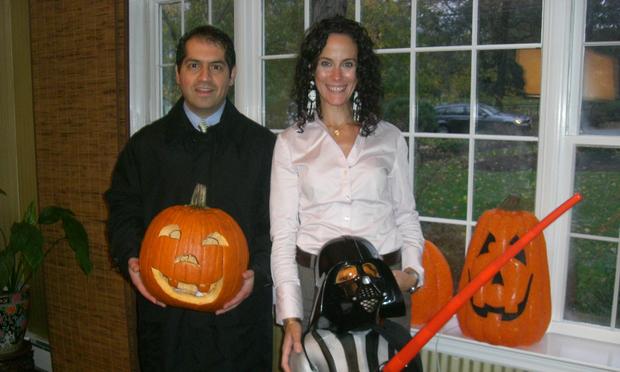 Pediatrician Jessica Franklin with her husband and son