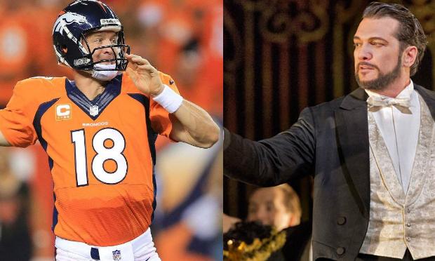 Peyton Manning of the Denver Broncos and Paulo Szot of the Metropolitan Opera Peyton Manning of the Denver Broncos and Paulo Szot of the Metropolitan Opera