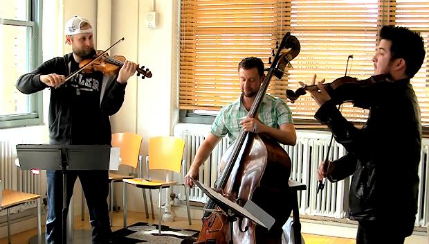 Time for Three performs in the WQXR Cafe Time for Three performs in the WQXR Cafe
