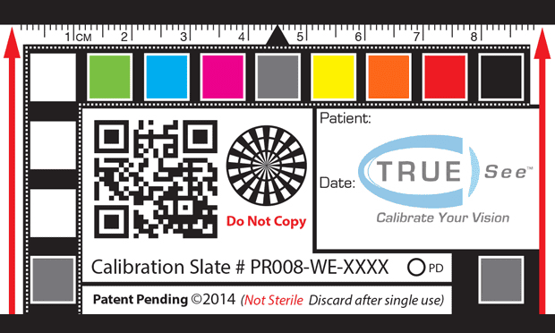 A TRUE-See calibration slate A TRUE-See calibration slate