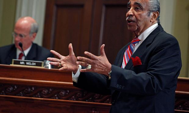 Rep. Charlie Rangel (D-NY) makes an opening statement during his House of Representatives ethics committee hearing before unexpectedly leaving the hearing November 15, 2010
