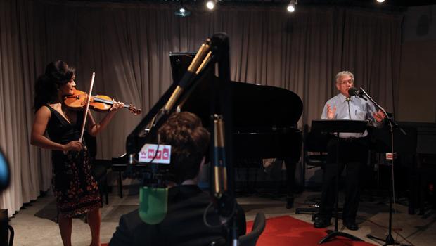 Violinist Chee-Yun and narrator/host Robert Sherman performing on the 1,800th broadcast of the Young Artists Showcase. Violinist Chee-Yun and narrator/host Robert Sherman performing on the 1,800th broadcast of the Young Artists Showcase.