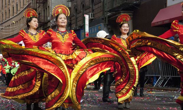 Traditional dancers in the Lunar New Year parade in Chinatown, NY. Traditional dancers in the Lunar New Year parade in Chinatown, NY.