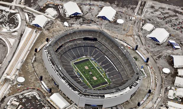 Aerial view of MetLife Stadium Super Bowl