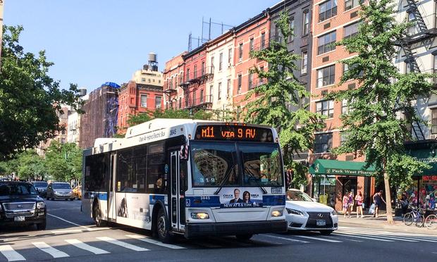 An M11 NYC MTA bus